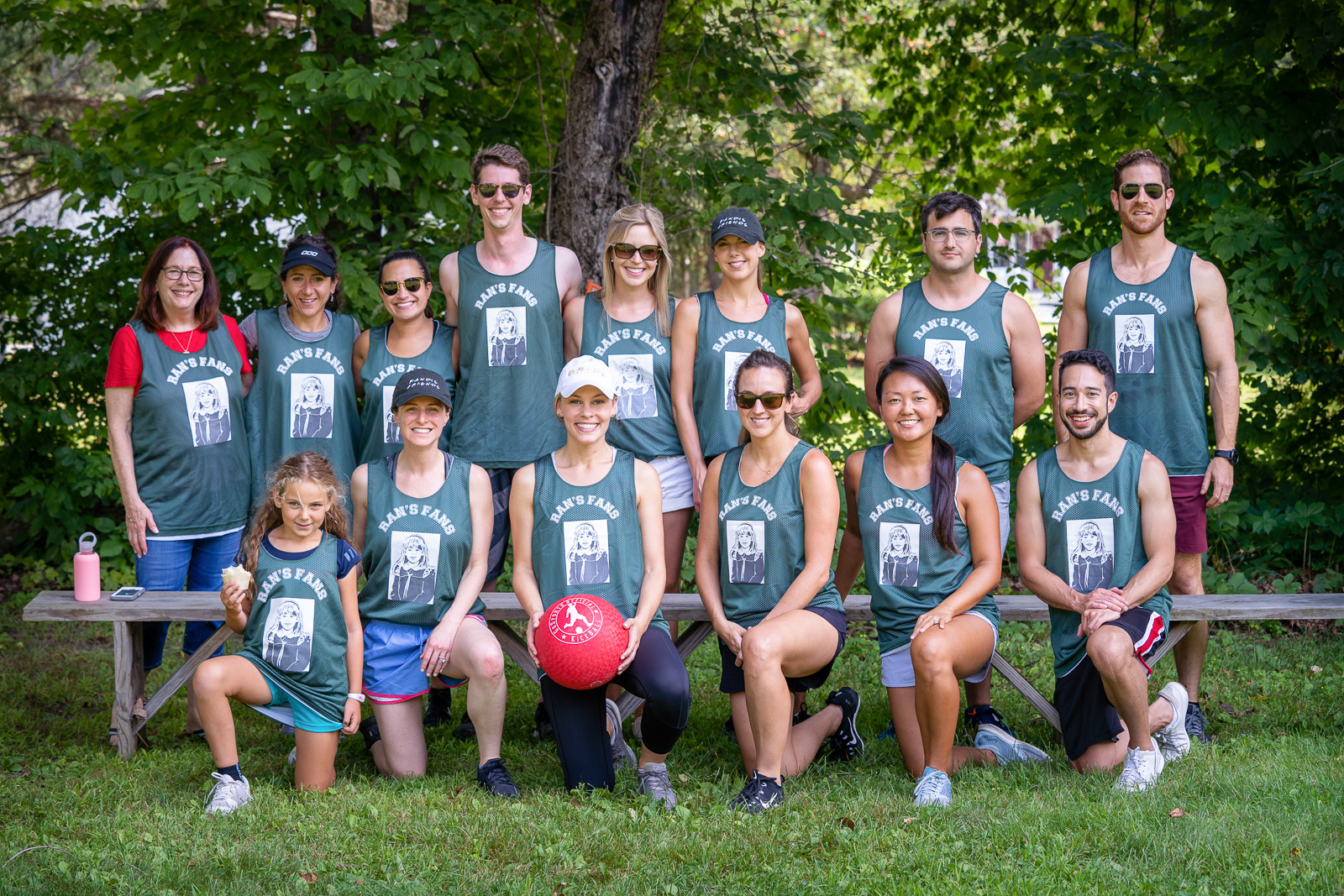 Brides wedding kickball team