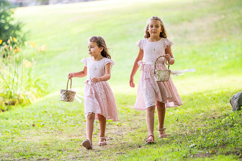 Flower girls walking