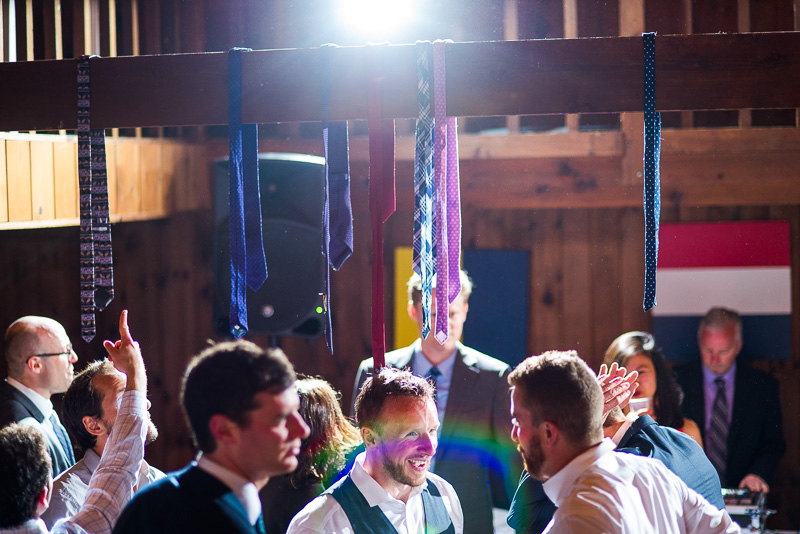 Ties hanging from rafter
