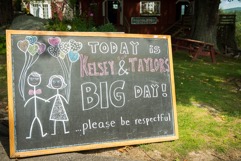 Chalkboard wedding sign