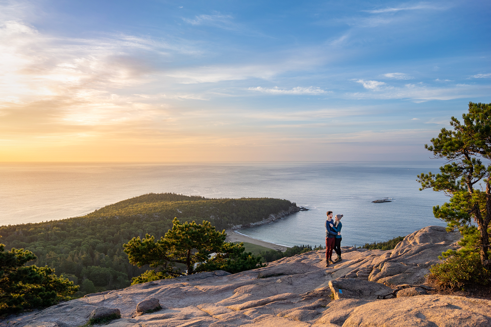 sunrise proposal on beehive in acadia national park