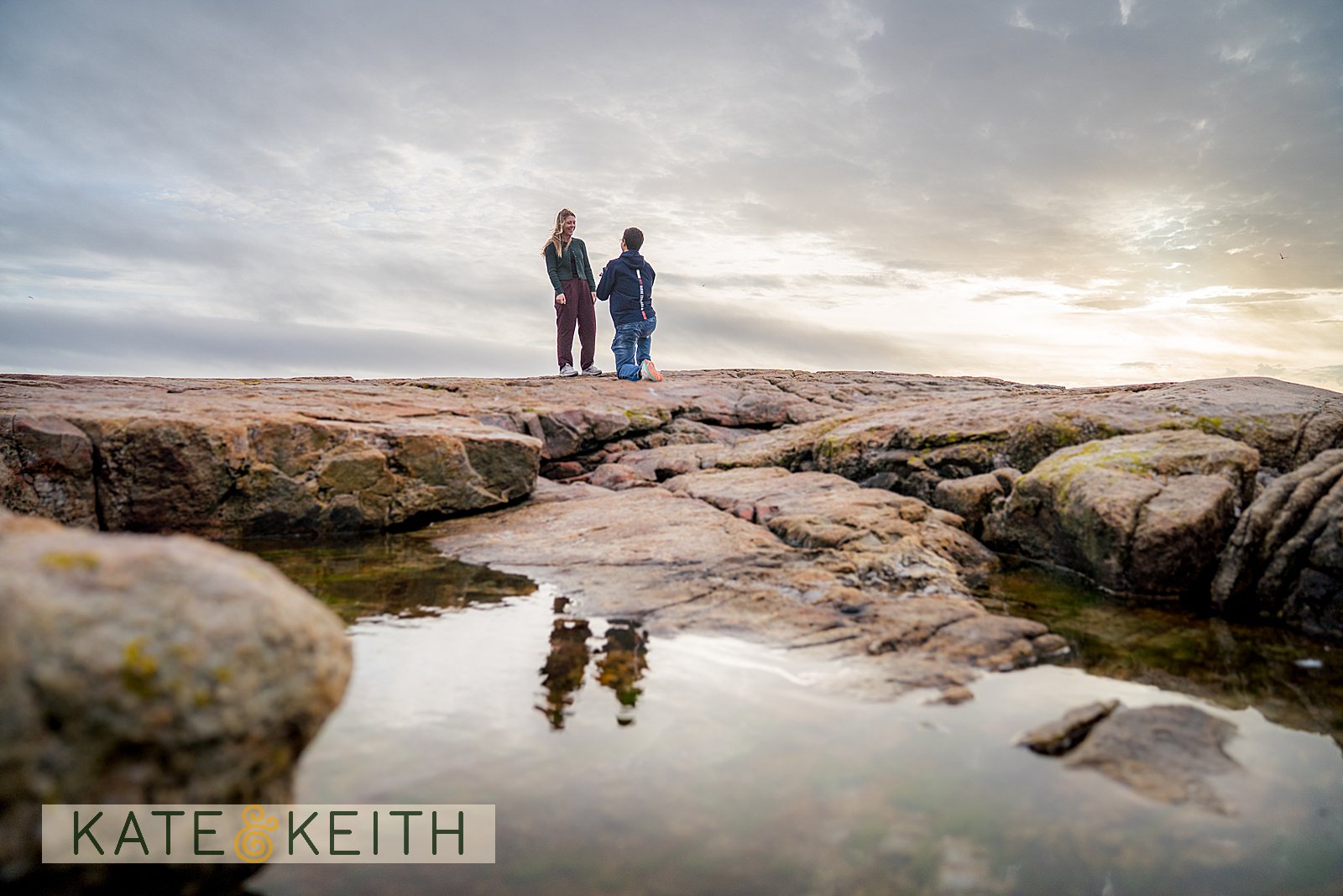 acadia surprise proposal near ocean