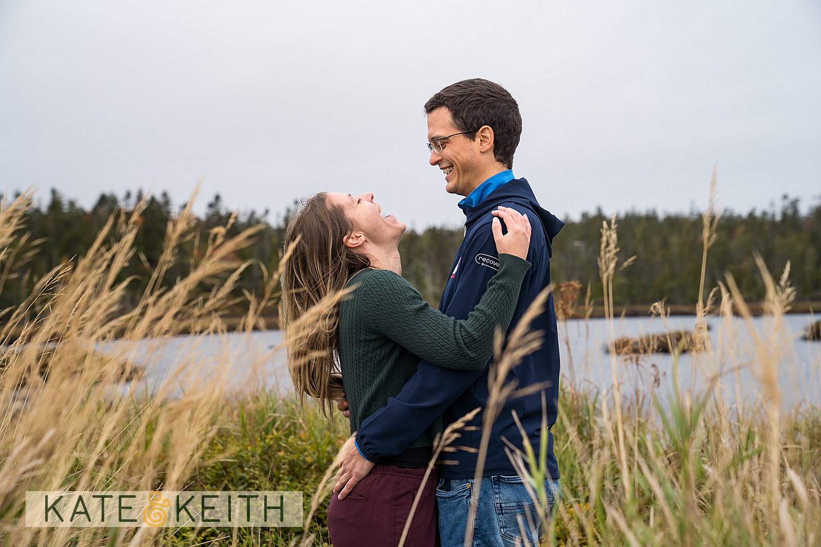 happy couple in Acadia National Park